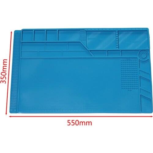S-180 BGA Heat Insulation Silicone Soldering Pad Repair Maintenance Platform Desk Mat with Magnetic Section 55*35 CM