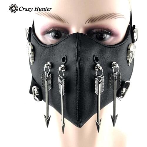 Unique Steampunk Punk Leather Mask Cool Mens Biker Motorcycel Masque