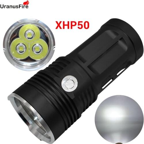 XHP50 LED Flashlight Torch Waterproof IPX4 Ultra Bright 3 Modes Uses 4 18650 rechargeable Battery Tactical Camping Lamp Light
