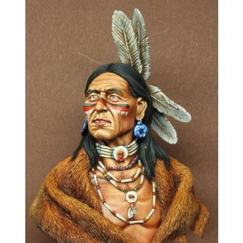 1/10 Chieftain leader man bust Resin figure Model kits Miniature gk Unassembly Unpainted