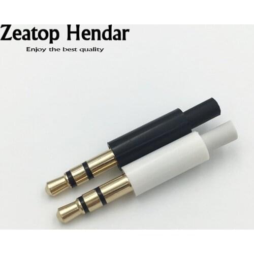 10 Pcs Mini 3.5mm Stereo Headset Jack 3 Pole 3.5 Audio Plug Adaptor Connector White and Black Gold plated