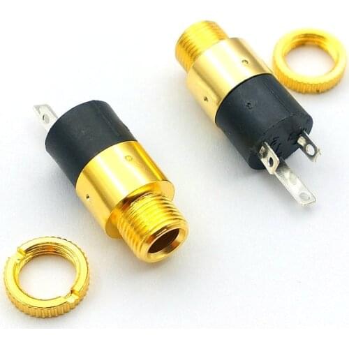100pcs/500pcs 3.5MM socket Stereo Female Socket Jack with Screw 3.5 Audio Video Headphone Connector GOLD PLATED