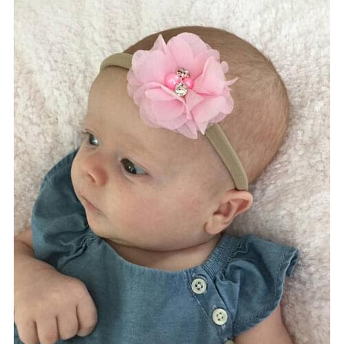 3pcs The new childrens flower ring seamless elastic nylon headband girls headdress
