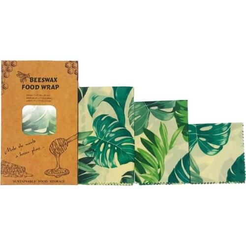 3pcs/set S+M+L Beeswax Wraps Natural Zero Waste Plastic Free Food Storage Wrap Wrapper Eco-Friendly Reusable More Type For Home