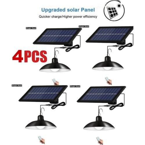 4pcs remote 30 led 2 head Retro Lampshade Solar Pendant Chandelier solar Outdoor Lighting Body Sensor Light Outdoor Wall Lamp Ga
