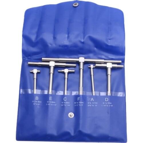 6Pcs Telescopic Gauge Set Micrometer Measurement Bore Engineers Kits 8-150mm
