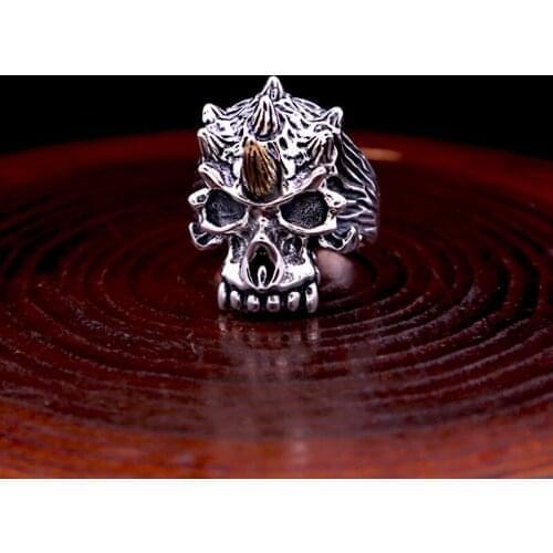 925 STERLING SILVER Skull MENS PUNK Biker Ring jewelry A5104