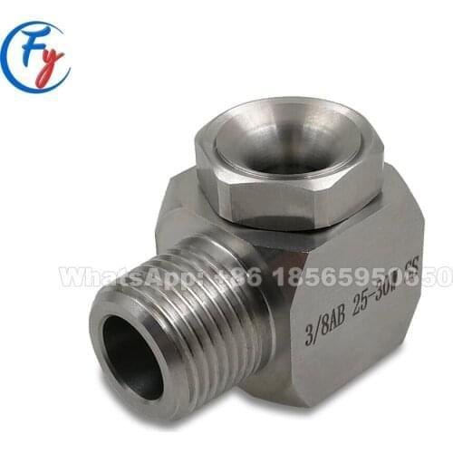 B-W right angle whirl jet spray nozzle, 304 stainless steel tangential inlet wide angle hollow cone nozzle