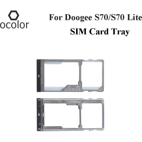 Ocolor For Doogee S70 SIM Card Tray Holder Adapter Assembly Repair Parts For Doogee S70 Lite SIM Card Slot SD Card Tray