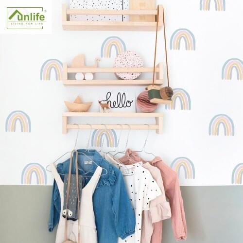 Funlife® DIY INS Rainbow Wall Decals Home Decor Wallpaper Self-Adhesive Wall Stickers for Children Vinyl Nursery Room Decoration