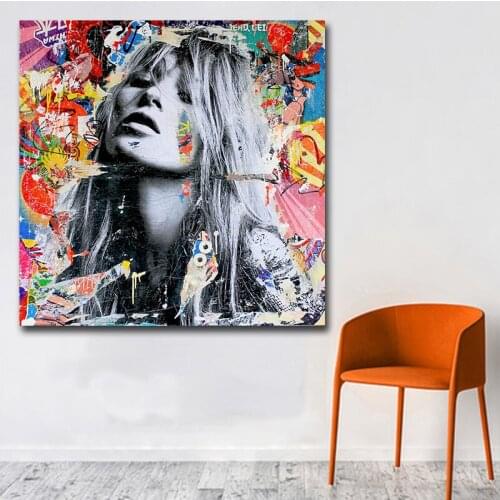 GOODECOR Pop Art Painting Colorful Figure Printed Canvas Painting Graffiti Wall Art for Living Room Wall Poster Decoration