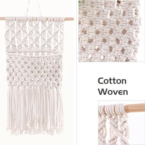 Cotton Tapestry Wall hanging basket Tapestries Home Decor storage bag Handmade Macrame Plant Hanger artificial flower vase