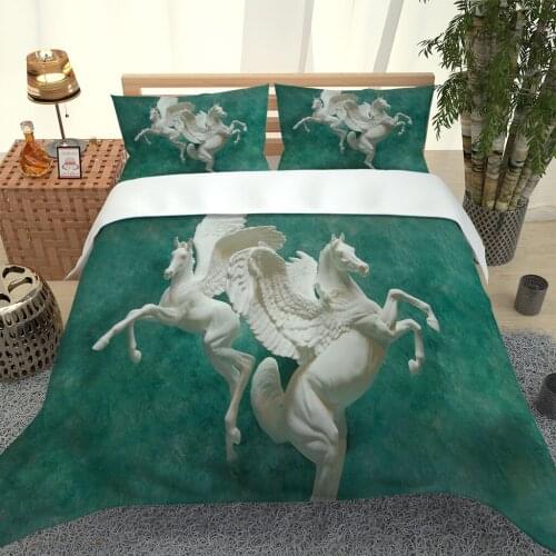 2020 Hot Style Bedding Set 3d Digital Unicorns Printing 2/3pcs Duvet Cover Set Single Twin Double Full Queen King Bedroom Decor