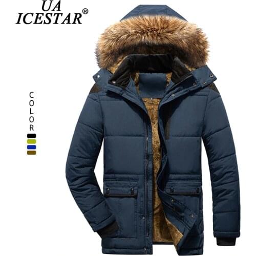 UAICESTAR Brand Fur Collar Winter Jacket Men Fashion Casual Warm Men Parka Coat Large Size Clothing Windproof Hooded Men Jackets