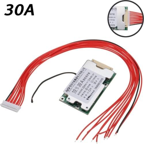New Arrival 10S 36V 30A Li-ion Cell Protection BMS PCB Board Balance Function With Cable Replacement Battery Accessories
