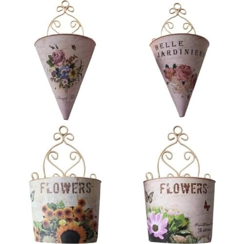 Plastic Flower Pot Romantic Wall Hanging Planter Plant Holder Basket Home Decor