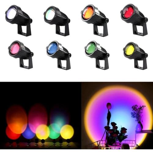 Rainbow Sunset Projector Atmosphere Night Light Home Coffee Shop Background Wall Decoration Colorful Lamp US Plug