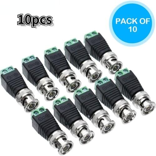 10pcs BNC Connectors for AHD Camera CVI Camera TVI Camera CCTV Camera Coaxial/Cat5/Cat6 Cables