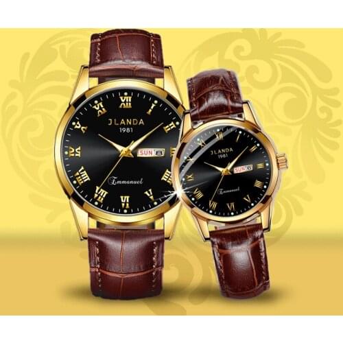 Luxury Lover Watches Fashion Leather Strap Quartz Watch Men Women Dress Luminous Waterproof Couple Wristwatch Relojes Hombre