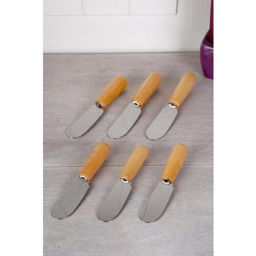 6 Pieces Lux Butter / Jam Knife with Bamboo Handle Honey Lux Kitchen Accessories Free Shipping Worldwide
