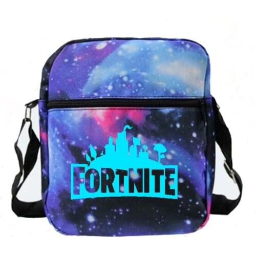 Men Fortnites Crossbody Bag Unisex Women Luminous Starry Sky Shoulder Bag Kid Cartoon Anime Figure School Satchel Messager Bag