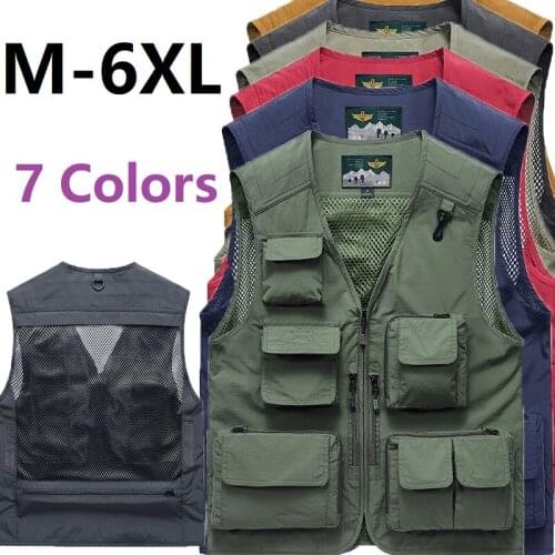 Quick-Dry Mesh Tactical Vest Ultralight Fishing Vest Summer Casual Camping Vest Outdoor middle age Men Waistcoats Multi Pockets