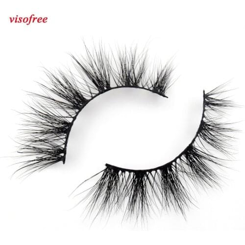 Visofree 3D Real Mink False Eyelashes Siberian Mink Fur Luxurious Crisscross Natural Long Fake Eye Lashes cruelty-free
