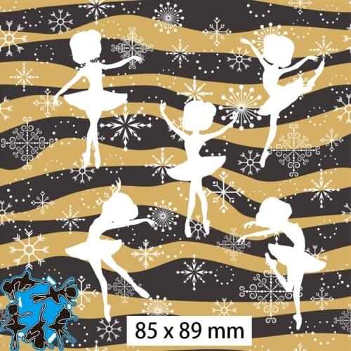 Cutting Dies Ballerina Snowflake Stencil Craft for Scrapbook Stamps Dies Embossing Paper Gift Card 85*89mm