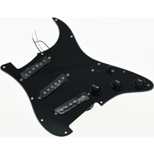 Loaded Prewired ST Strat Pickguard with Alnico Pickup Black 3 Ply for USA Fender