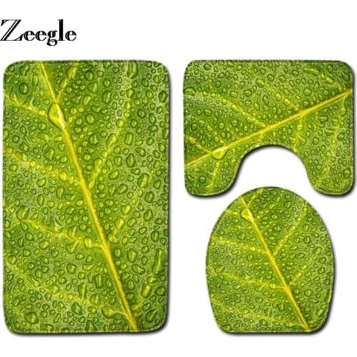 Zeegle Bath Mats Bathroom Carpet Non-slip Toilet Rug Bath Mats Set Shower Mats Floor Mats For Bathroom Rugs