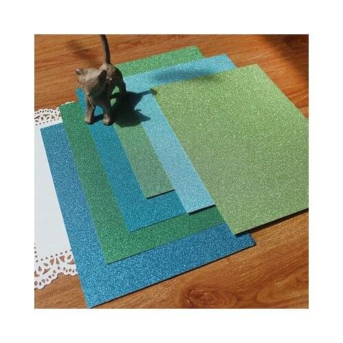 A4 Green Series High Grade Super Glitter Craft Paper Cardstock Party Gift Card Decor DIY Scrapbooking Paper Pack