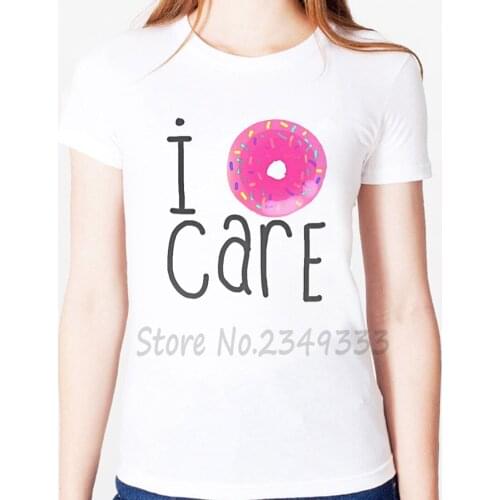 I don't care donut Print Women tshirt Modal Casual Loose Funny t shirts For Lady Top Tee Drop Ship SH-67
