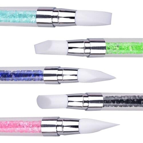 1 Set 5shape Nail Art Brush 2 Way Nail Art Sculpture Pen Silicone Carving Craft Portable