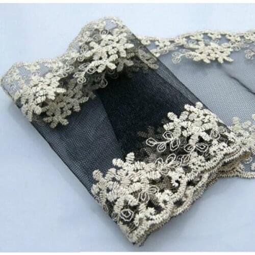 1Yard 12.5cm Embroidery Mesh Polyester Lace Fabric Handmade DIY Craft Clothing Hair Wedding Dress Accessories Decoration