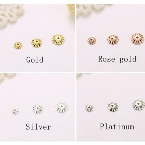 10PCS 925 Sterling Silver 3/4/5 mm Spacer Bead Caps End Beads DIY Jewelry A2213