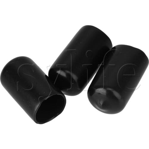 10pcs Soft Rubber Round Caps Screw Thread Protector Black Insulating Sleeve 14mm
