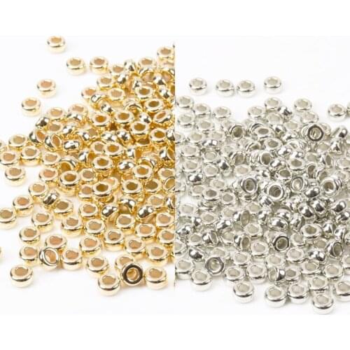 6x3mm 100pcs Gold CCB Round Big hole Seed Spacer Loose Beads For Jewelry making DIY KL141-RH