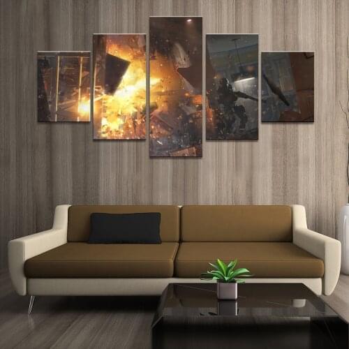 Home Decor Poster HD Pictures Prints Canvas 5 Piece Modular Rainbow Six Siege Tom Clancys Game Living Room Decorative Painting