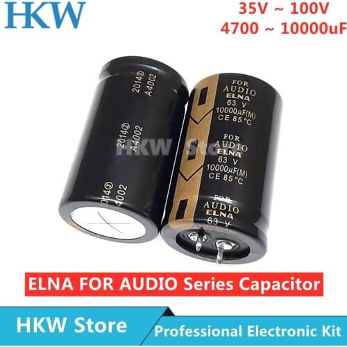 2pcs ELNA FOR AUDIO Series 10000UF 35V 50V 63V 80V 100V 6800UF 4700UF 8200UF Hi-Fi Filter Electrolytic Capacitor 100% Original