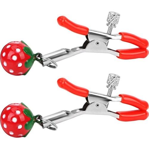 Erotic Breast Clips Metal Strawberry SM Products Adult Games Sex Toys for Couple Nipple Clamps Nipple Stimulator