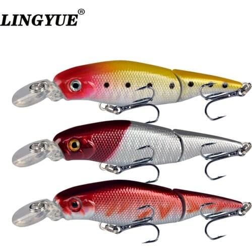 Hot Sale 1pcs Two Sections Minnow Wobblers 90mm 7.5g Fishing Lures 3D Eyes Crankbaits Pesca