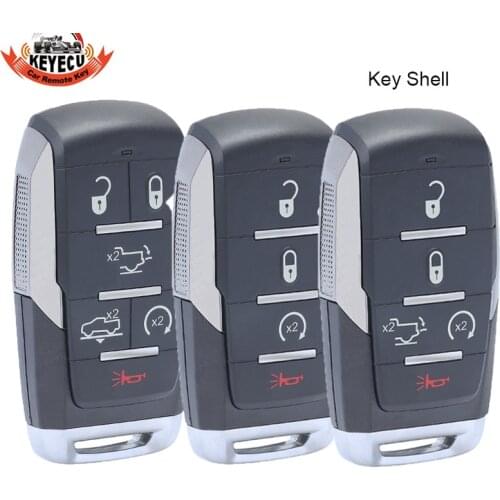 KEYECU Car Remote Smart Key Shell Case 4 / 5 / 6 Button for Dodge RAM 1500 Limited LongHorn Truck Remote 2019 2020 OHT-4882056
