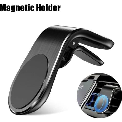 L-Type for iPhone Samsung Xiaomi Stand for Mobile Phone Strong Magnetic Car Cell Phone Support Gravity Smartphone Holder in Car