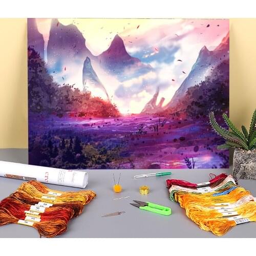 Scenery The Other Dimension Printed 11CT Cross Stitch Kit DIY Embroidery DMC Threads Needlework Sewing Handmade Needle