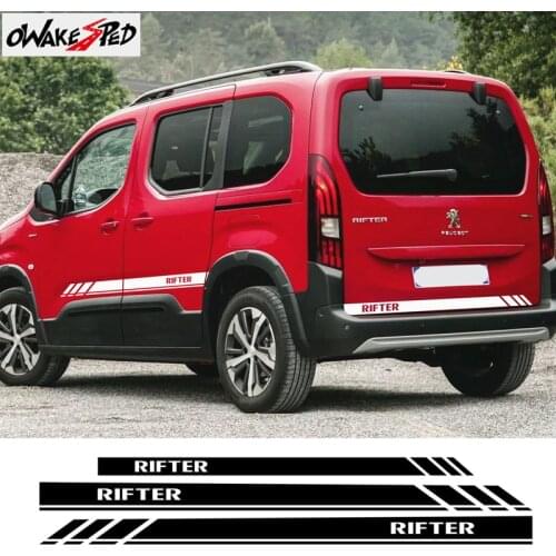 3pcs/lot Car Tails Vinyl Decal Side Stripes Skirt Decor Stickers For Peugeot Rifter Auto Body Exterior Accessories