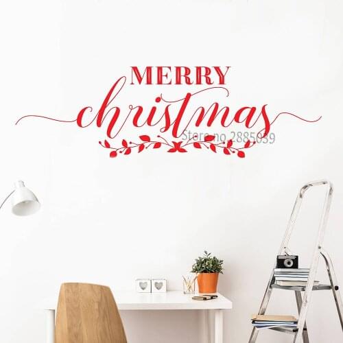Fancy Merry Christmas Wall Decal Creative Christmas Decoration Wall Sticker For Home Decor Lettering Mural Removable Vinyl LC910