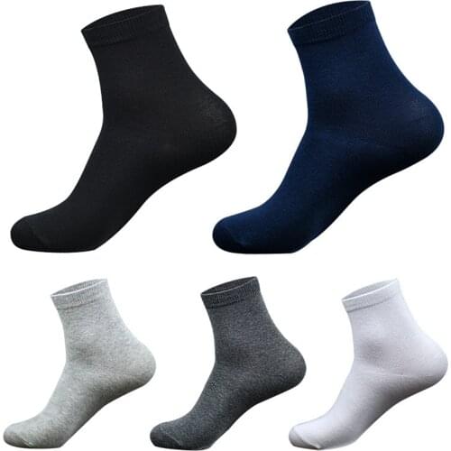5Pairs/Lot Men Cotton Socks Warm Winter Mens Socks Men Short 100 Cotton Grey Black Off White Solid Color Sock Wholesale Meias