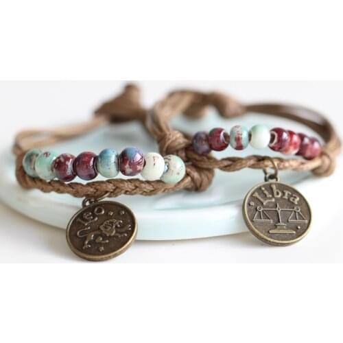 Fashion Delicate Hand-Woven Ceramic Beads Bracelet Originality Chinese Style Bracelet Adorn Article Free Shipping #1442