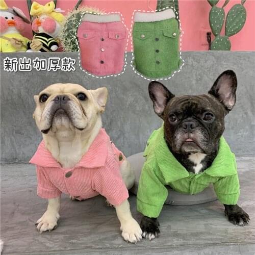 Autumn and winter new style pet fashion brand dog clothes corduroy jacket coat schnauzer corgi teddy clothing