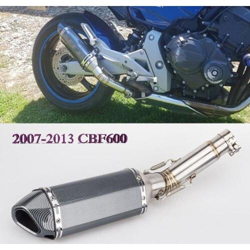 Motorcycle variation CBF600 mid section small hexagon scorpio exhaust pipe for Hornet CBR600 CB600F Honda 2007- 2013 Years